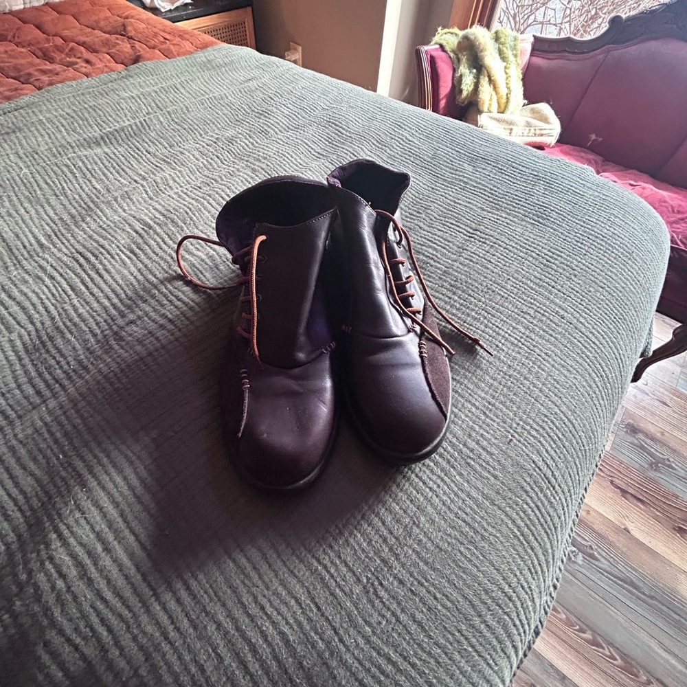John fluerog Brown men’s side Lace-Up Leather Ankle Boots 11